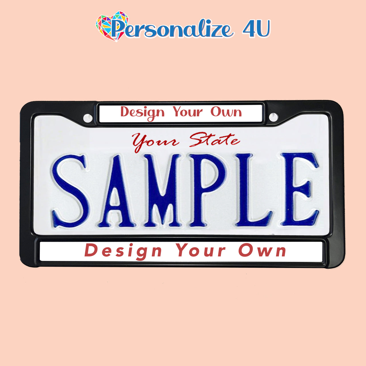 Personalized License Plate Frame