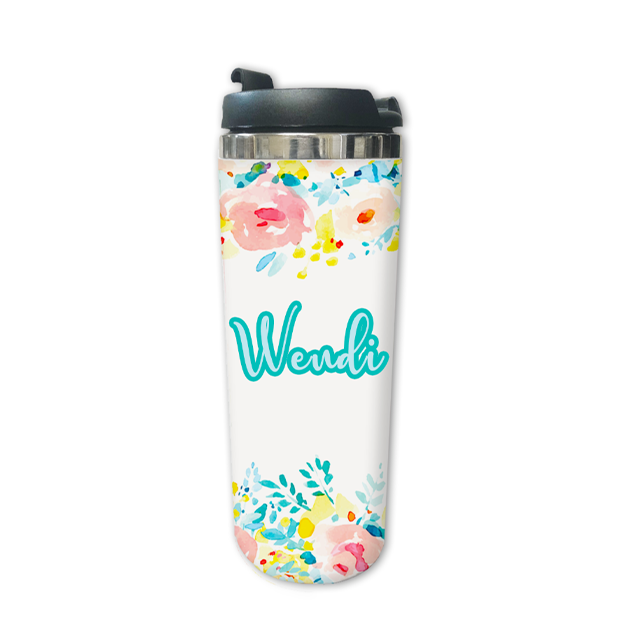 Floral Personalized Travel Mug