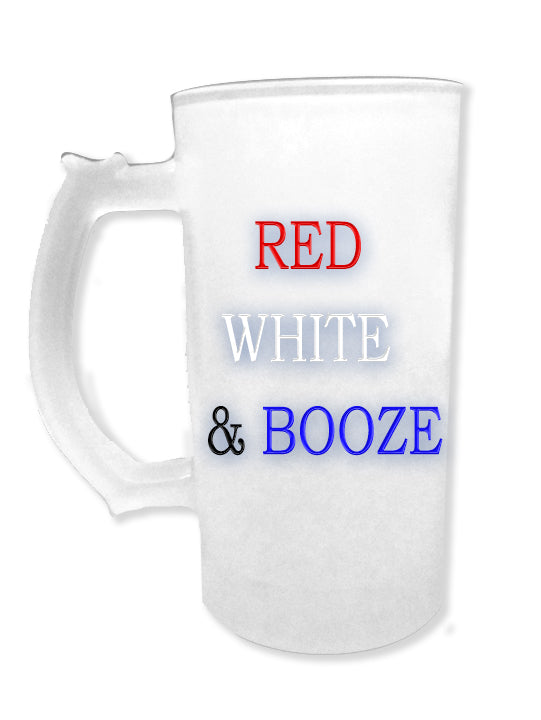 Red, White, & Booze Frosted Mug