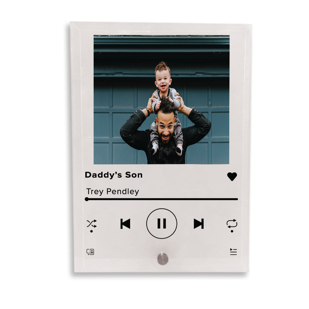 Dad & Son Spotify Song Photo Glass Design