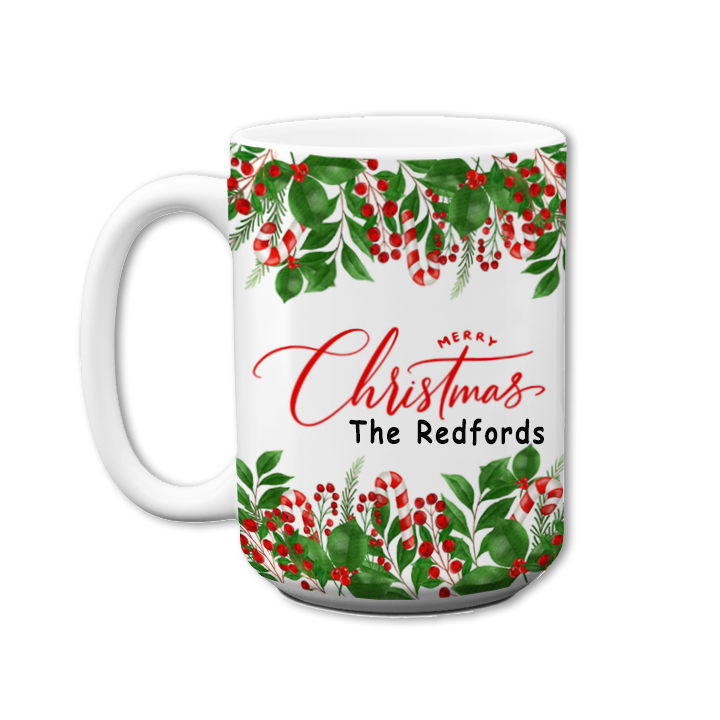 Christmas Wreath Custom Mug