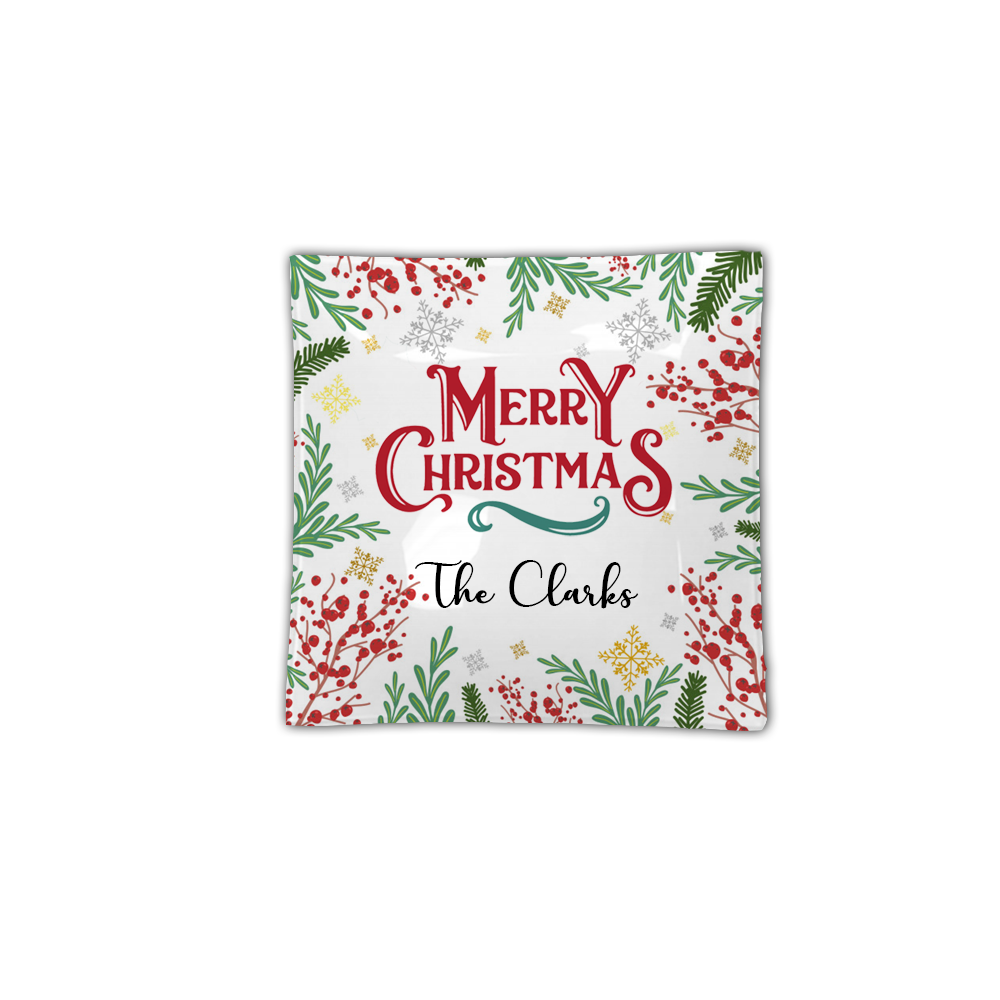 Personalized Christmas Square Glass Plate