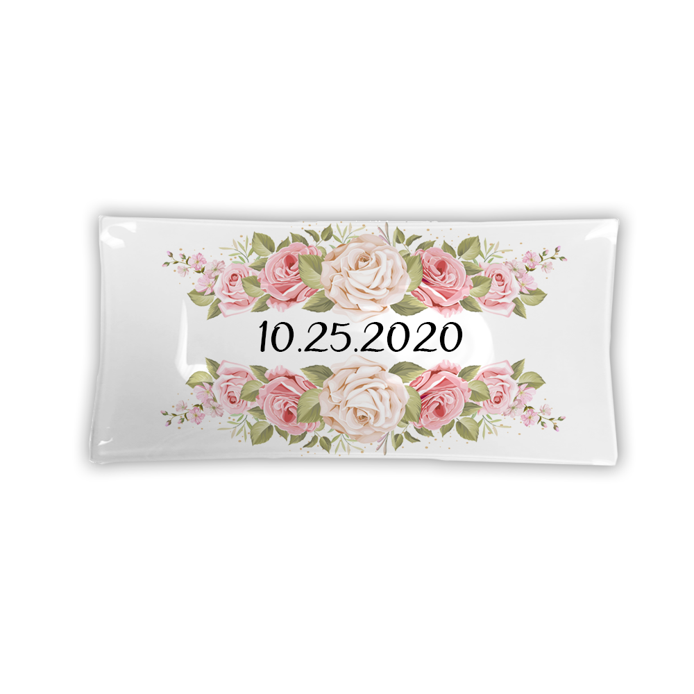 Floral Wedding Anniversary Glass Plate