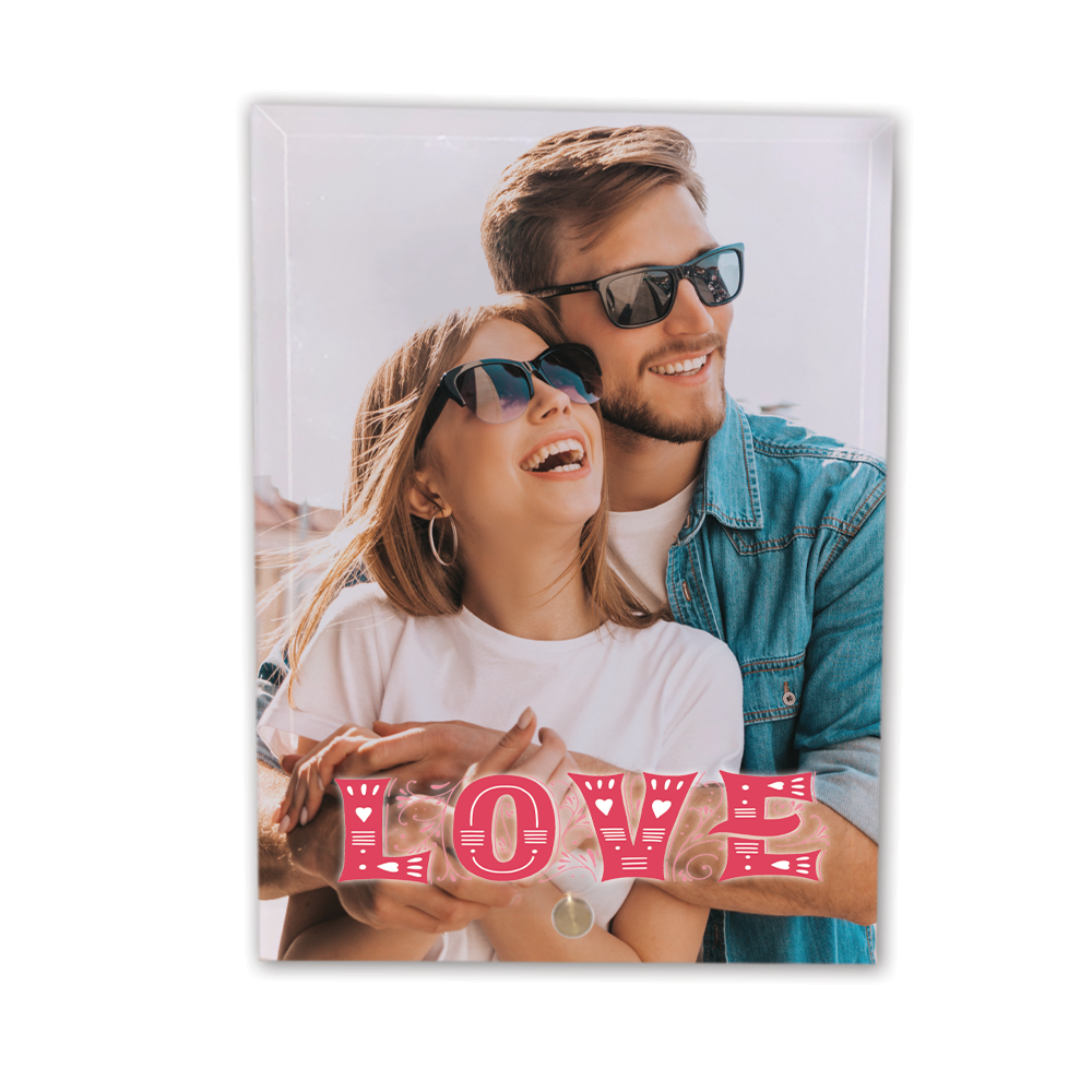 Valentines Day Custom Photo Glass (6x8")