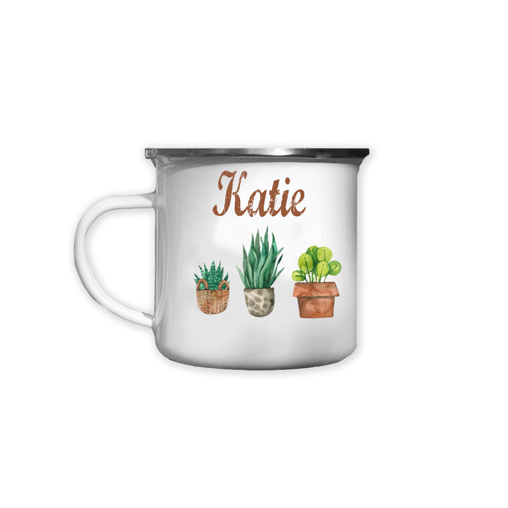 Painted Plants Custom Camping Mug