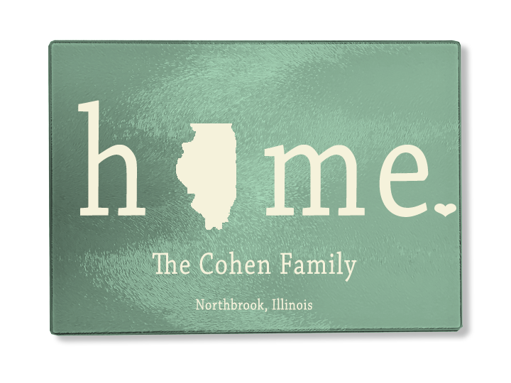 Home Sweet Home Personalized Glass Cutting Board