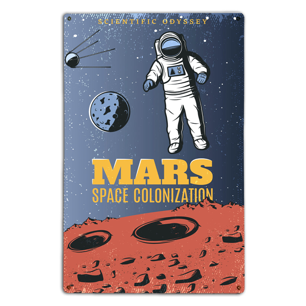 Vintage Mars Space Metal Sign