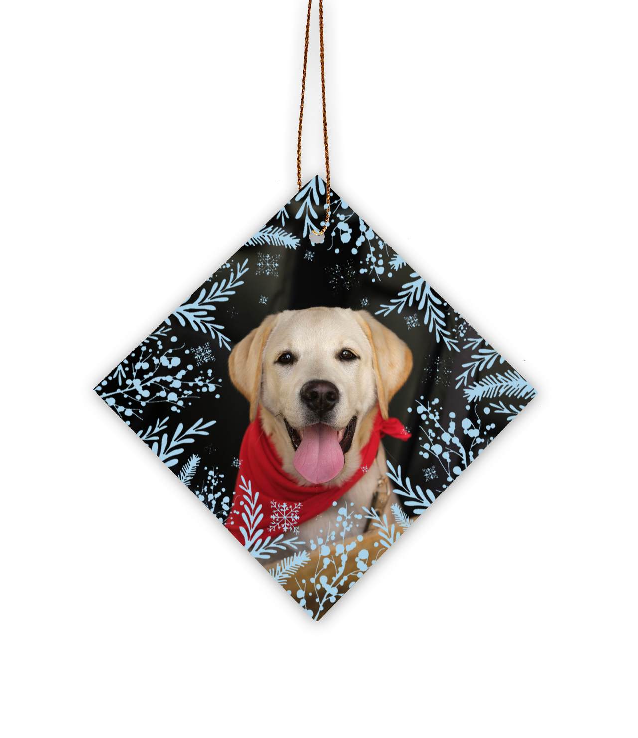 Merry DOGmas Diamond Shaped Glass Ornament