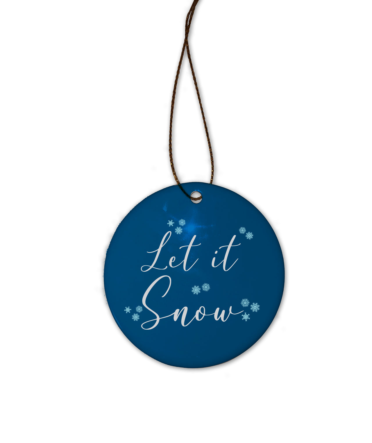 Let It Snow Round Porcelain Ornament