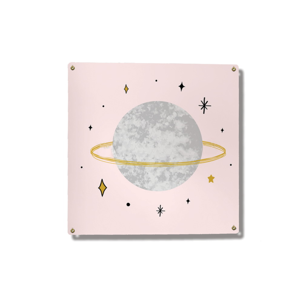 Moon Girl Square Metal Sign
