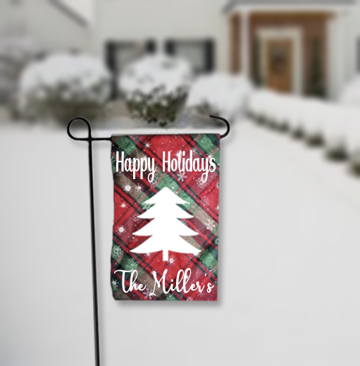 Personalized Holiday Flannel Yard Flag (2-Sided)