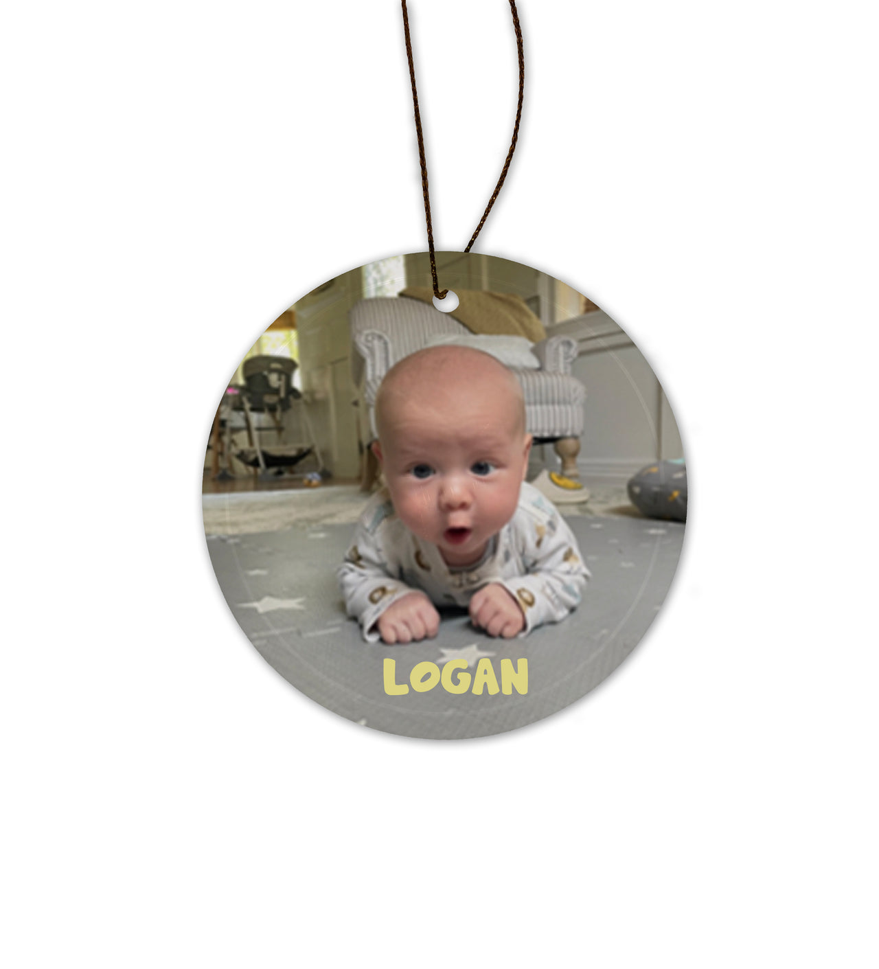 Baby Photo Round Glass Ornament