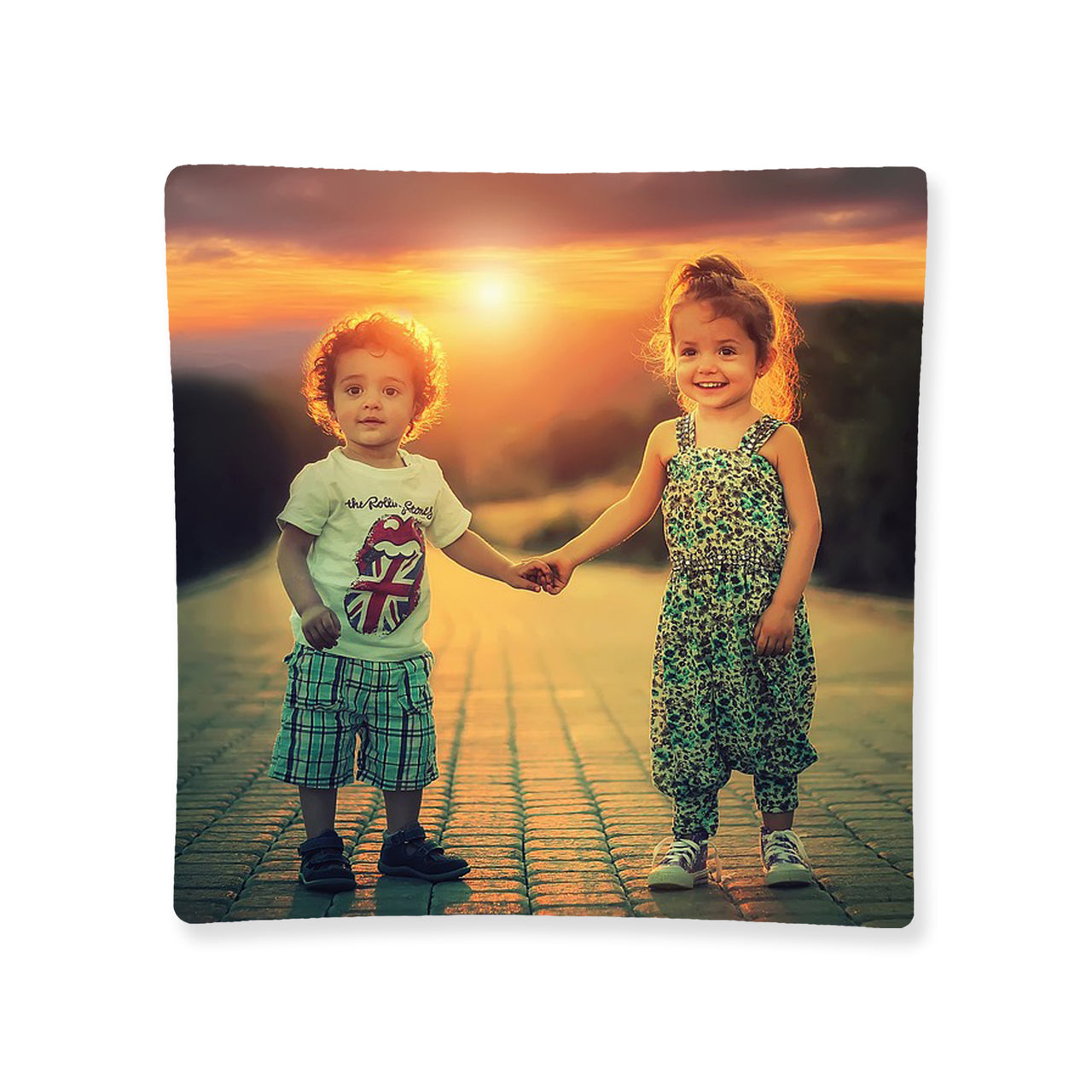 Family Vacation Glass Plate (Square)