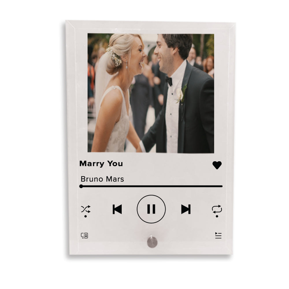 Marry You Spotify Song Photo Glass Design