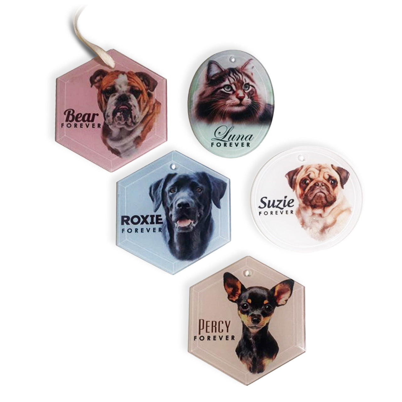 Forever Glass Ornament (Hexagon)