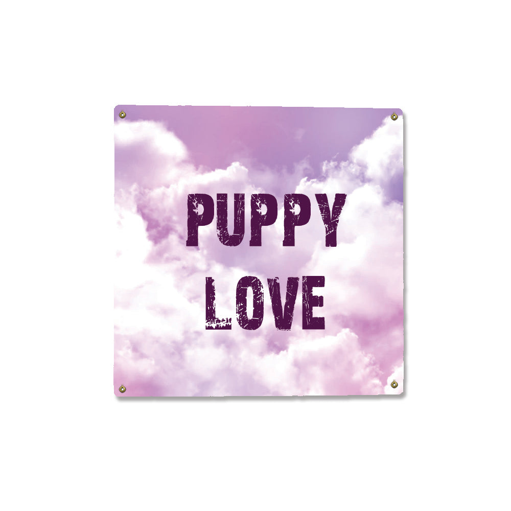 Puppy Love Square Metal Sign